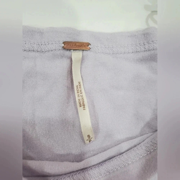 Free people Penny Tee Lilac Embroidered Blouse Small - Picture 10 of 11